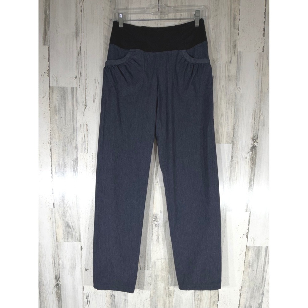 prAna Summit Pants Small Charcoal Heather Straight Leg Cinch Ankle Patch Pockets
